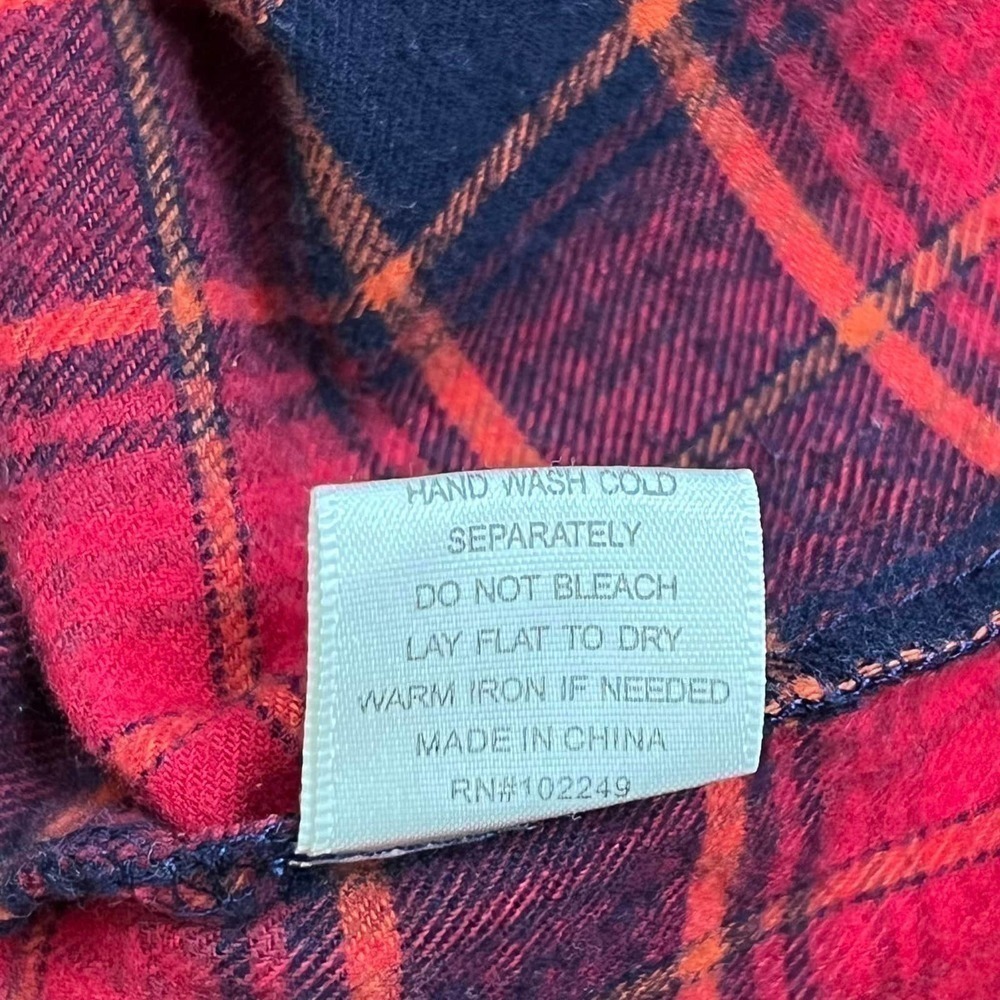 Skies Are Blue Flannel Dress Red Black Plaid‎ Long Sleeve Size XS - Picture 9 of 12
